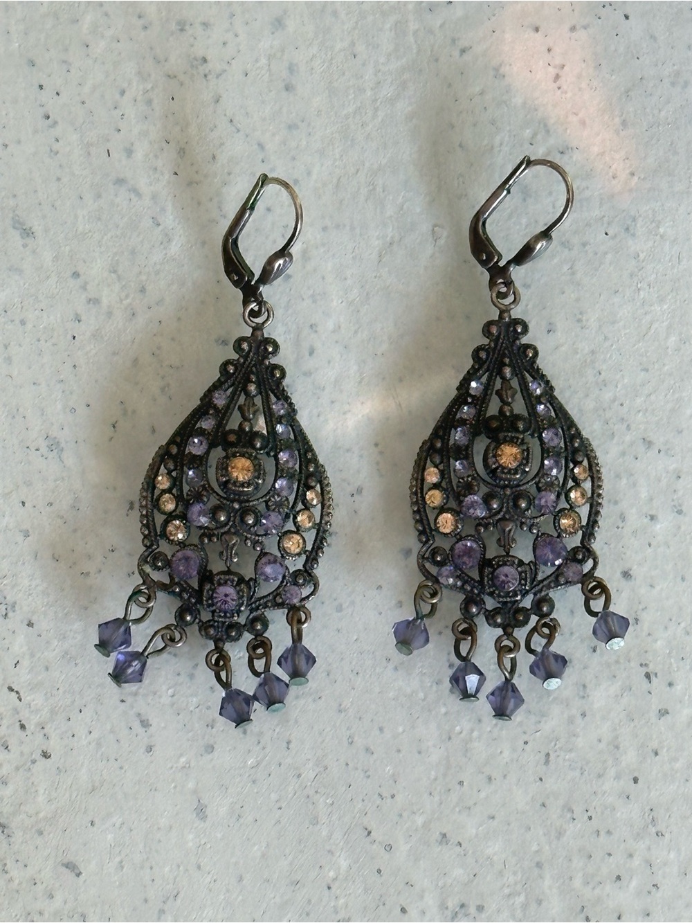 Vintage Filigree Chandelier Earrings